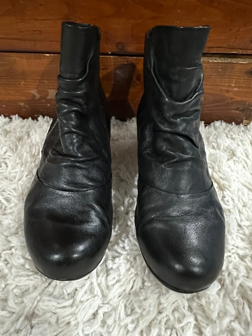 Gabor Black Leather Mid-Calf Heeled Boot with Side Zip Sz 37 - Picture 7 of 17